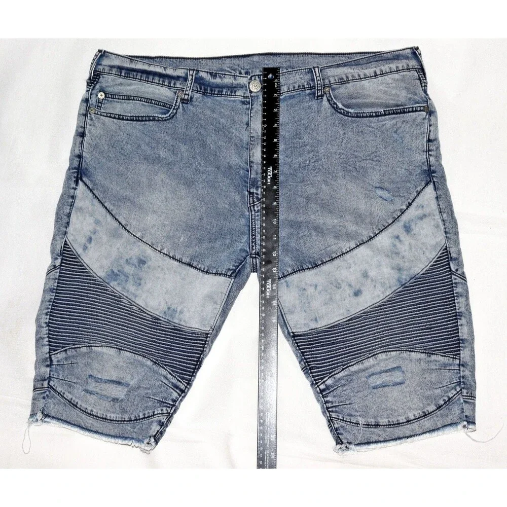 True‎ Religion Geno Relaxed Slim Moto Men's Shorts Size 42 Thrashed Distressed